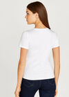 Mon Amour Sequin Word Tee, White, large