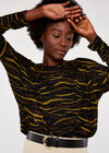 Abstract Zebra Oversize Top, Mustard, large