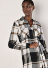Large Check Shirt Midi Dress, White, large