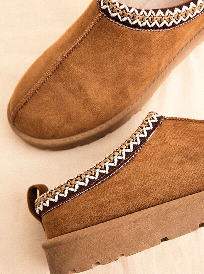 Faux Fur Lined Suede Slipper Boot