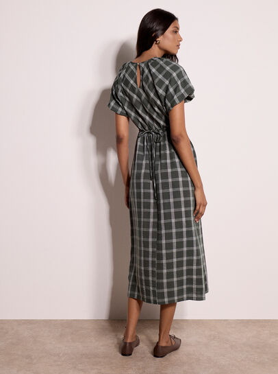 Check Print Midaxi Dress