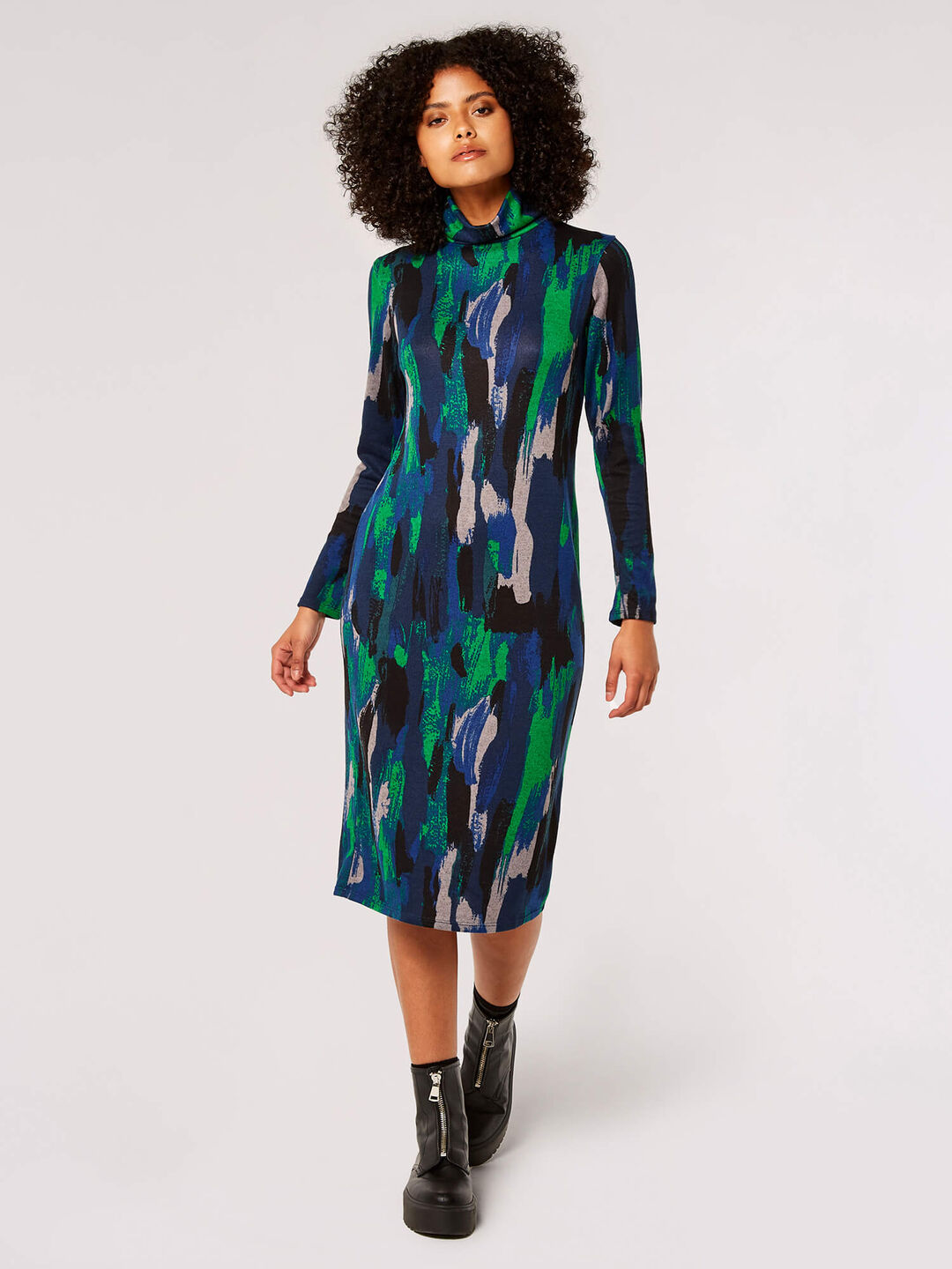 Image of Paint Splash Knitted Midi Dress