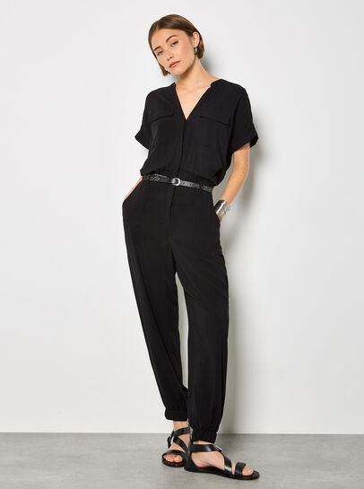 Soft Woven Utility Jumpsuit