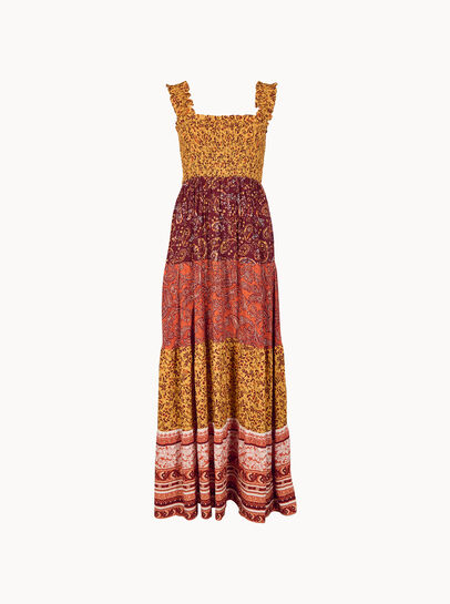 Patchwork Floral Paisley Maxi Dress