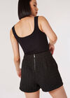 Black Tweed Shorts, Black, large