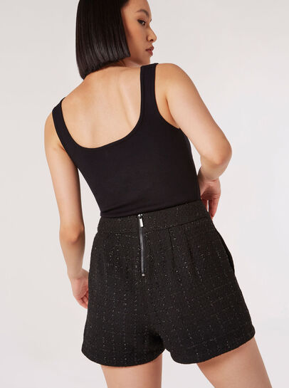 Black Tweed Shorts