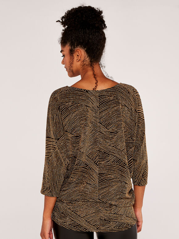 Lurex Swirls Top, Stone, large