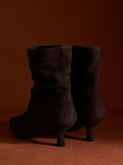 Slouchy Suede Kitten Heel Boots