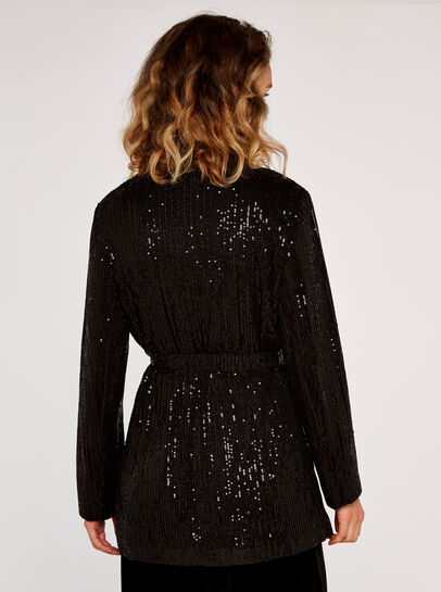 Sequin Belt Blazer