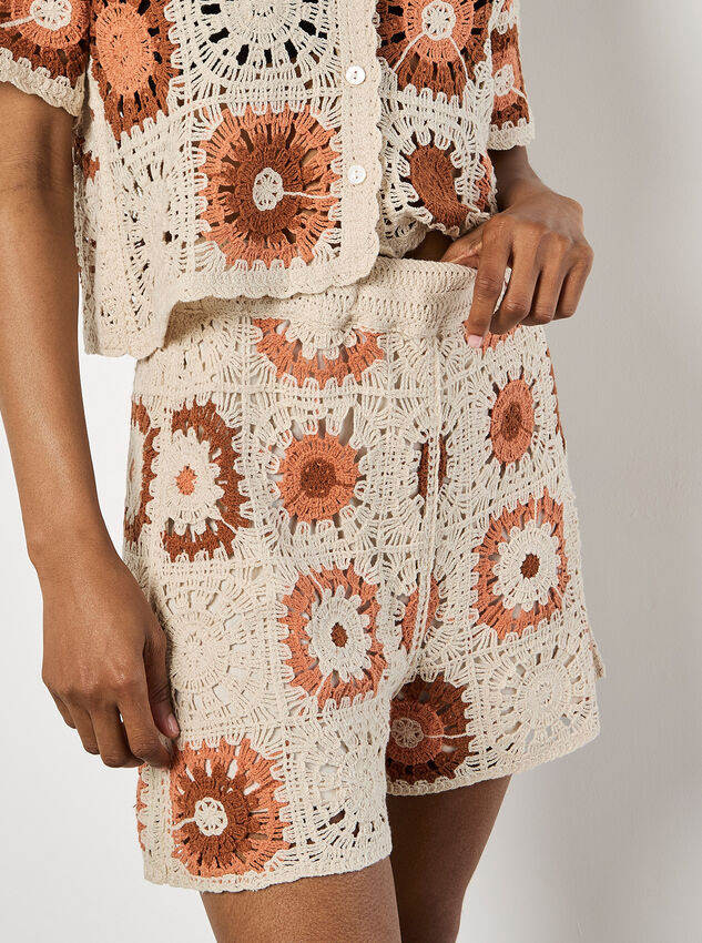 Crochet Squares Shorts, Stone, large