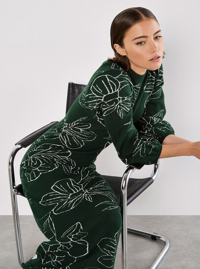 Floral Knitted Midi Dress