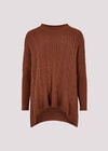 Cable Knit Oversized Jumper, Rust, large