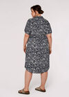 Curve Paisley Shirt Midi Dress, Navy, large