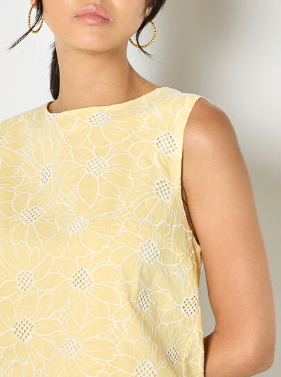 Floral Lace Embroidered Cotton Top