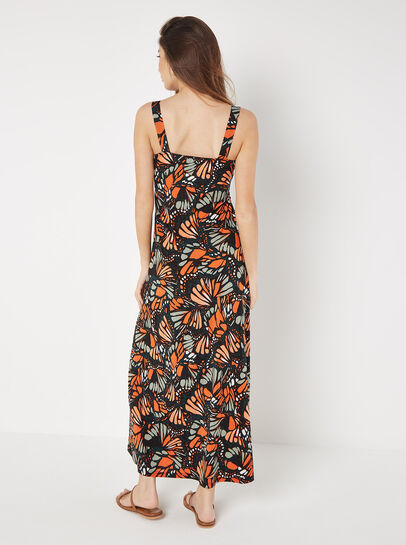 Butterfly Wings Jersey Maxi Dress