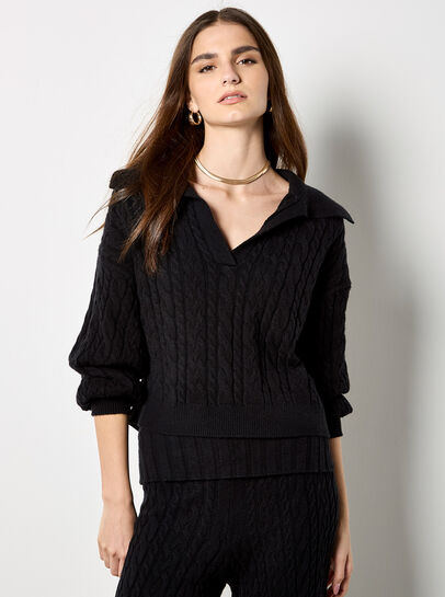 Twisted Cable Knit Crop Jumper