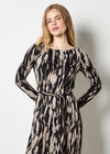 Brushstroke Knitted Midi Dress, Stone, large