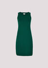 Knitted Shift Mini Dress, Green, large