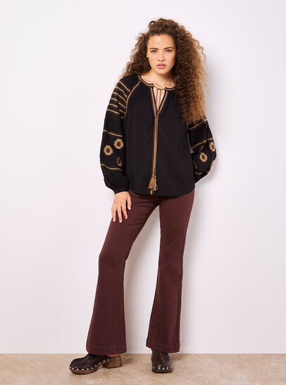 Aztec Embroidered Blouse