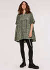 Animal Dot Oversized Top, Khaki, large