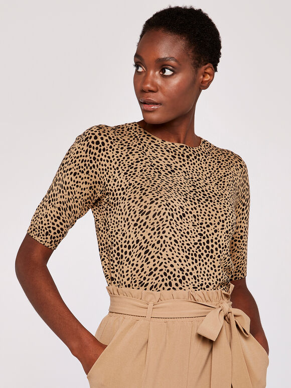 Animal Pebble Back Zip Jumper, Stone, large