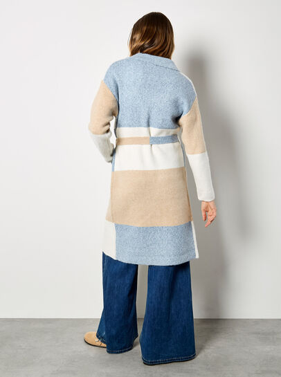 Colour Block Belted Coatigan