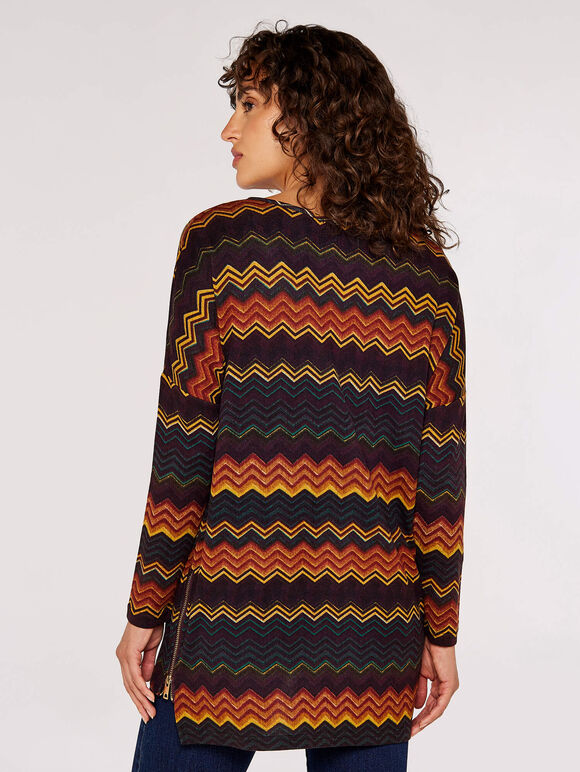 Chevron Side Zip Top, Mustard, large