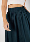 Puff Hem Midi Skirt, Navy, large