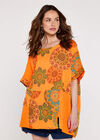 Mandala Panel Oversized Top, Orange, large