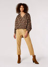 Ikat Tile Print Wrap Top, Rust, large