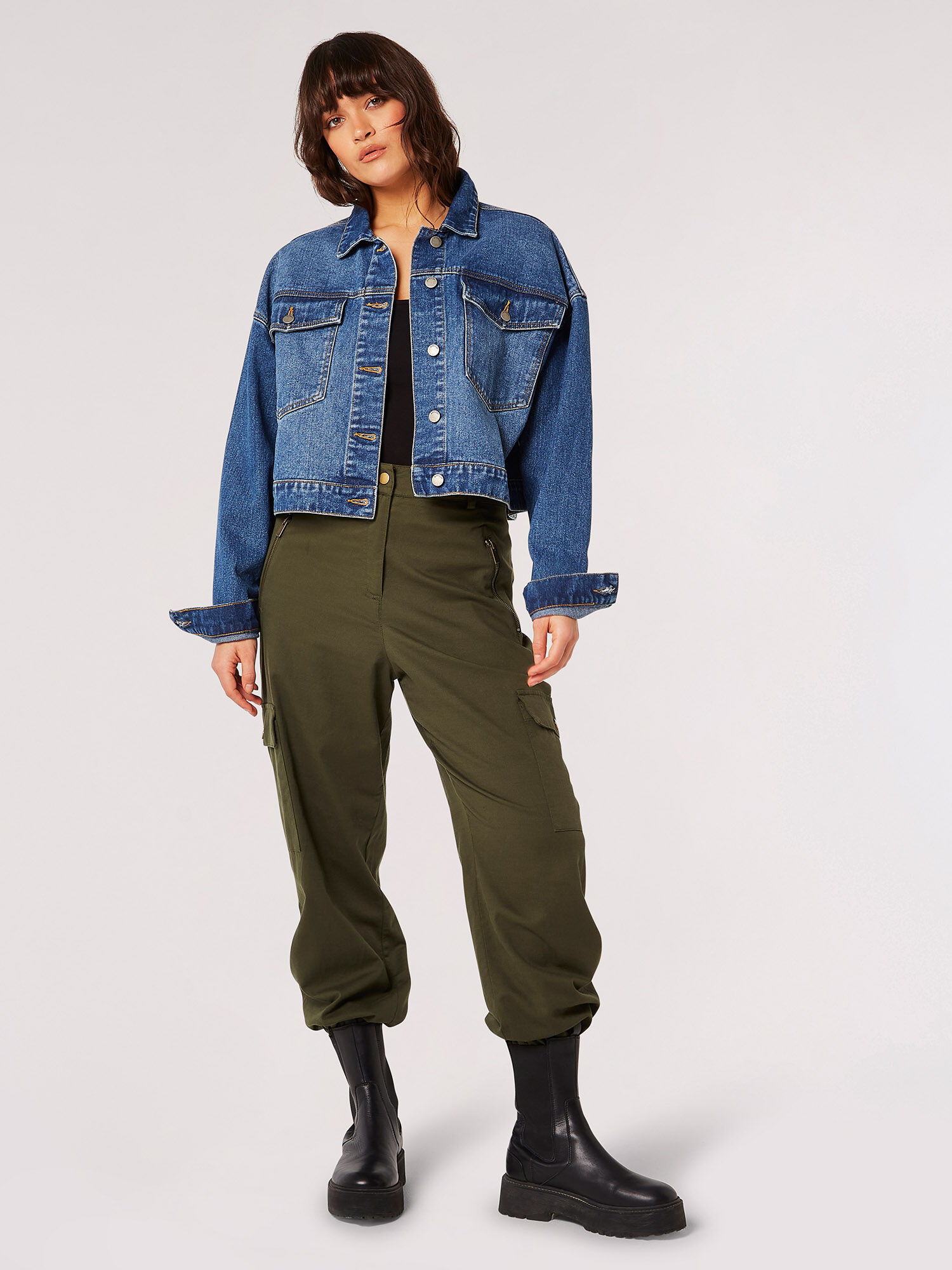 Twill Cargo Trousers Apricot Clothing