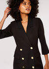 Double-Breasted Blazer Mini Dress, Black, large