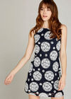 Kaleidoscope Rubber Stamp Shift Dress, Navy, large