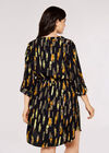 Curve Brushstroke Mini Dress, Black, large