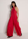 Halter Neck Wide-Leg Jumpsuit, Red, large