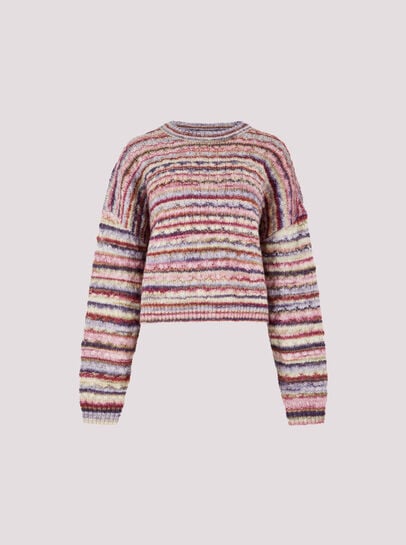 Multicoloured Stripe Aran Jumper