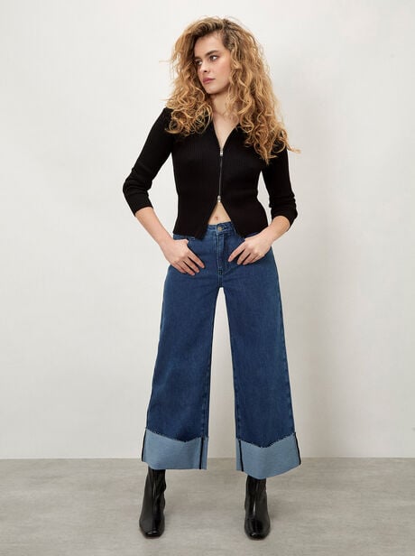 Ikeda Wide Leg Cropped Jeans