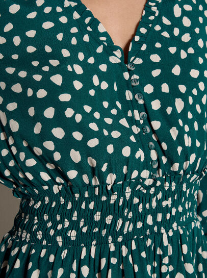 Irregular Spot Crepe Mini Dress