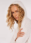 Popcorn Knit Hooded Jumper, Cream, large