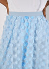 Applique Flowers Tulle Midi Skirt, Blue, large