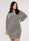 Curve Boucle Mini Dress, Black, large