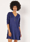 Soft Touch Rib Knit Mini Dress, Navy, large