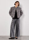 Textured Ikat Quilted Jacket, Black, large