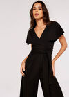 Cape Culotte Jumpsuit, Black, large