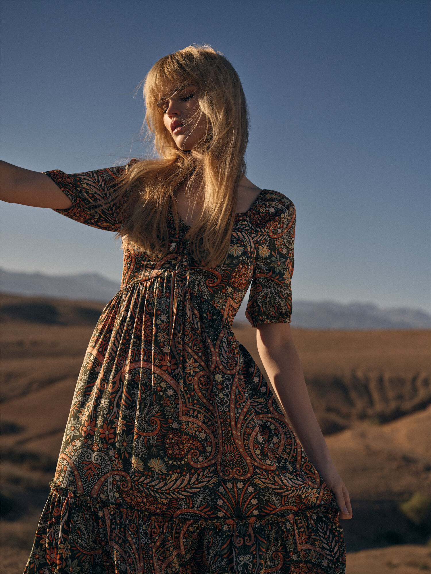 Khaki boho dress store