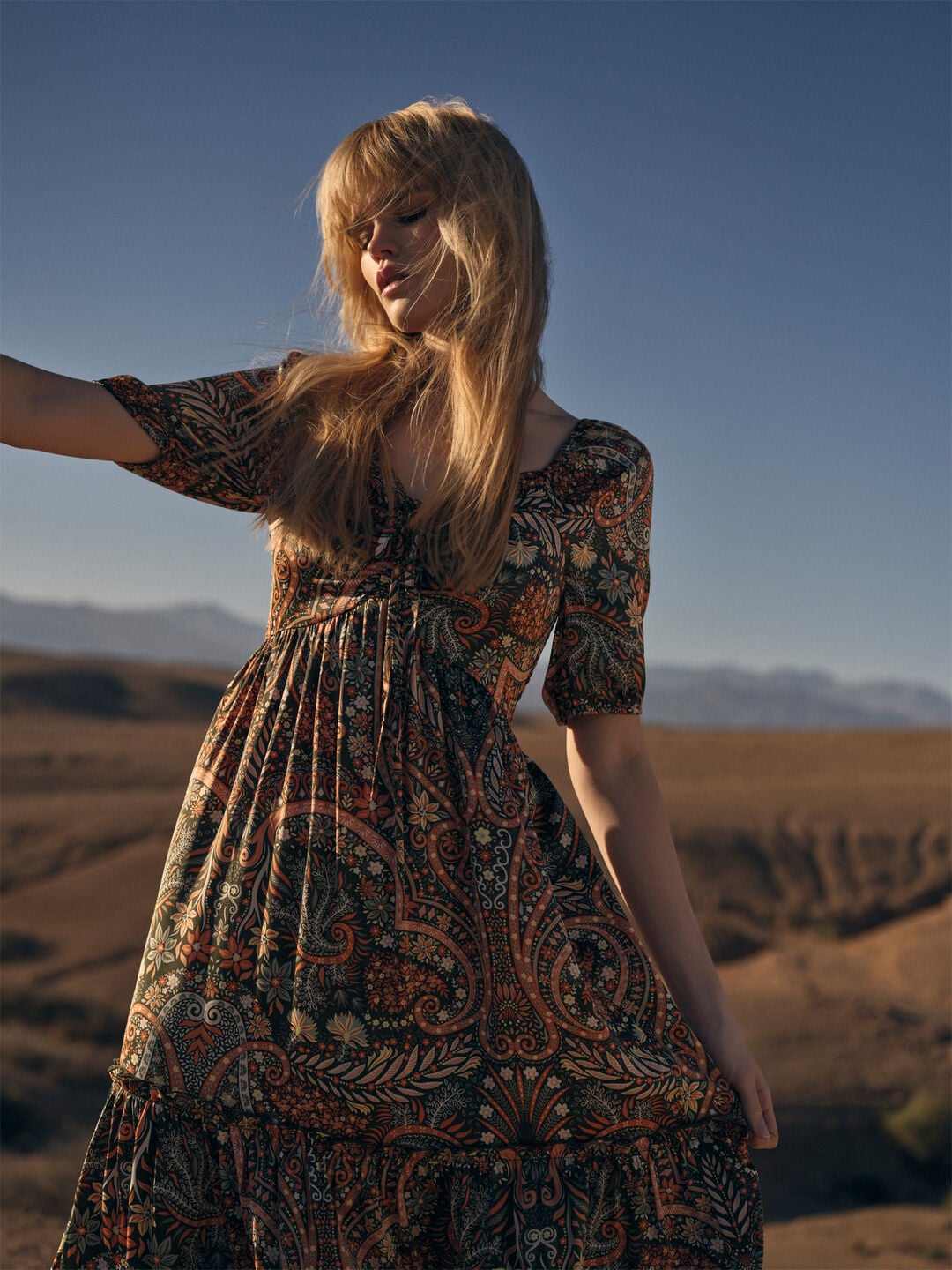 Sapphire Songbird Boho Floral Print Midi Dress main image 0