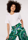 Swirl Print Culotte, Green, large