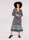 Sarasa Ruffle Midi Dress, Navy, large