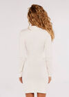 Bodycon Butttoned Mini Dress, Cream, large