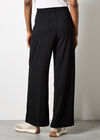 Wide Leg Crepe Trousers, Black, large